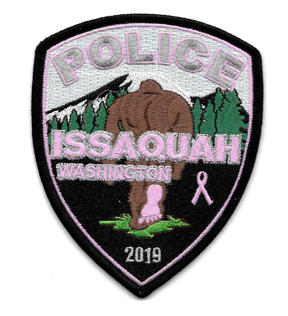 WASHINGTON-RARE- 2019 PINK BREAST CANCER- ISSAQUAH POLICE- SEE BIG FOOT- NICE