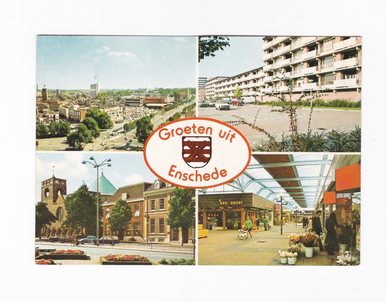 Netherland Vintage Postcard Groeten uit Enschede