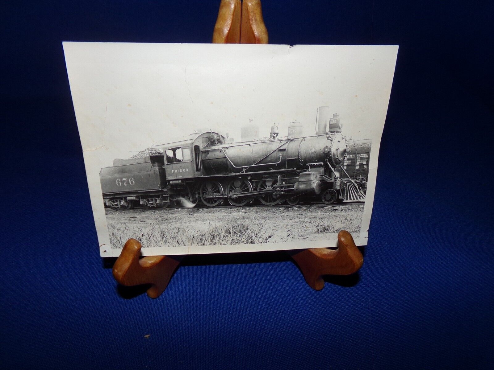 VINTAGE ORIGINAL TRAIN ENGINE PHOTO - FRISCO 676 - 1912