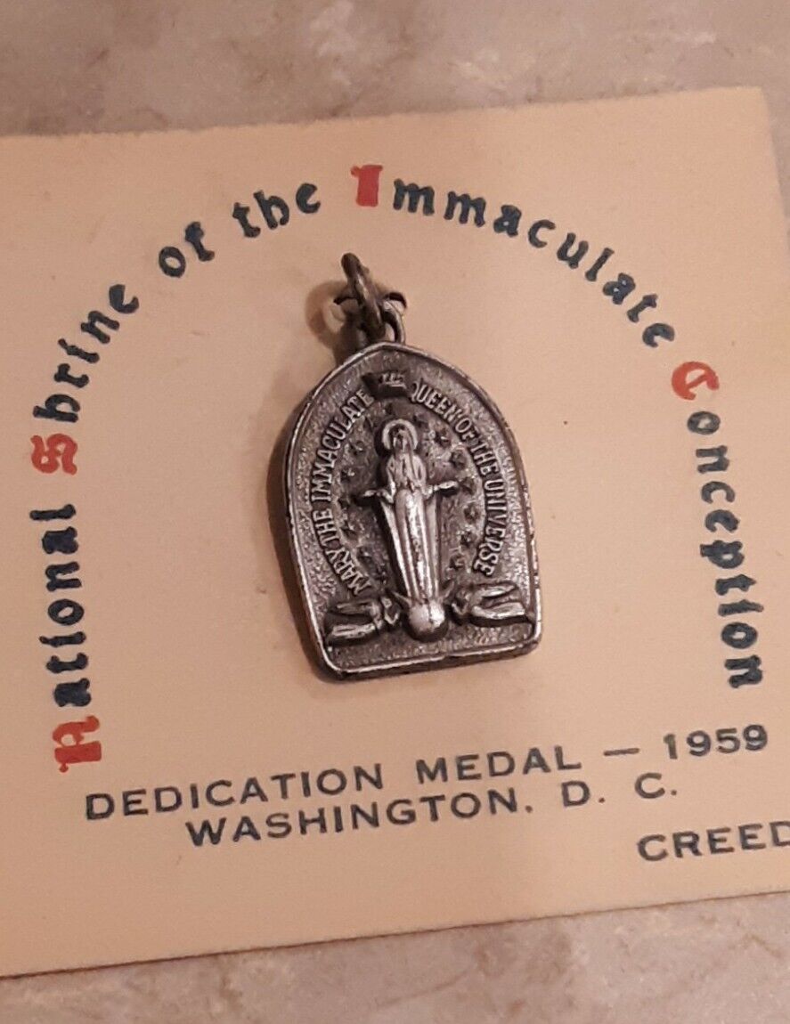 Vintage Dedication Medal Shrine Immaculate Conception Washington DC Creed 1959