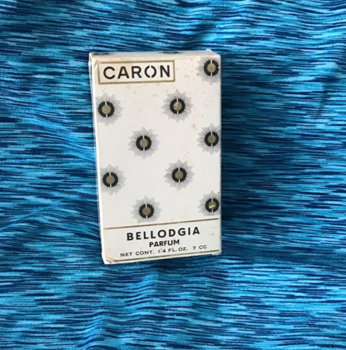 Vintage Bellodgia Caron Perfume Made In Paris 1/4oz Extrait Miniature Box