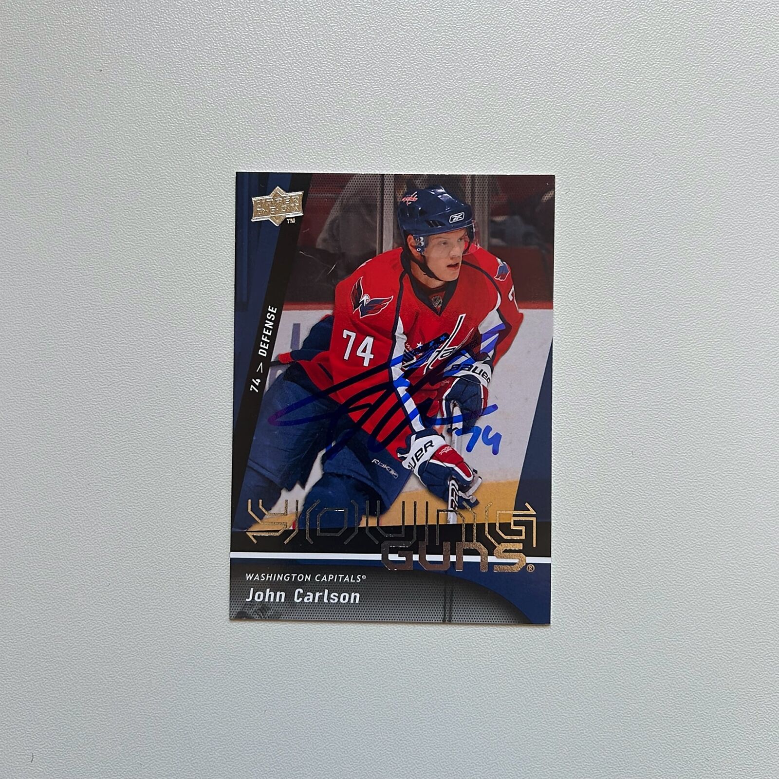 2009-10 UD Young Guns #497 JOHN CARLSON Autographed Rookie   Card