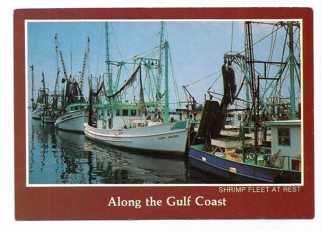 Shrimp Boats Postcard Gulf Coast