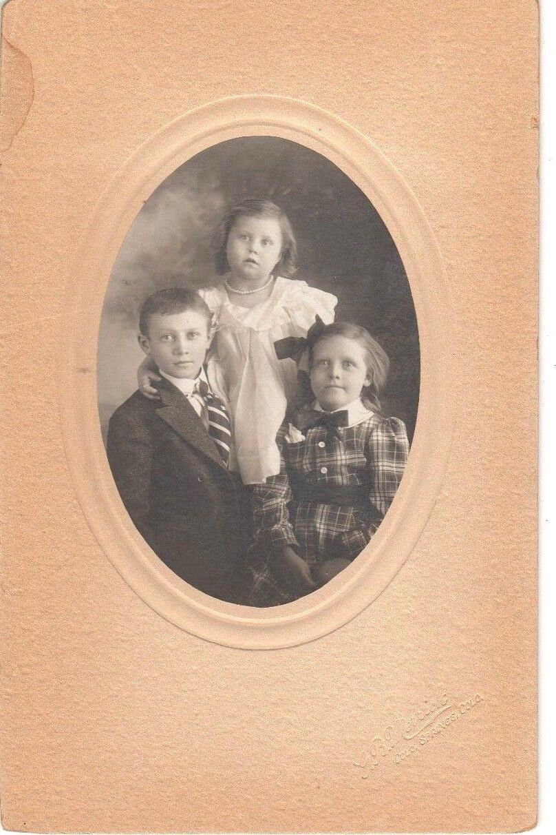 Older Photo-Two Girls And Boy-All Dressed Up-Colorado Springs-Merrick Studio