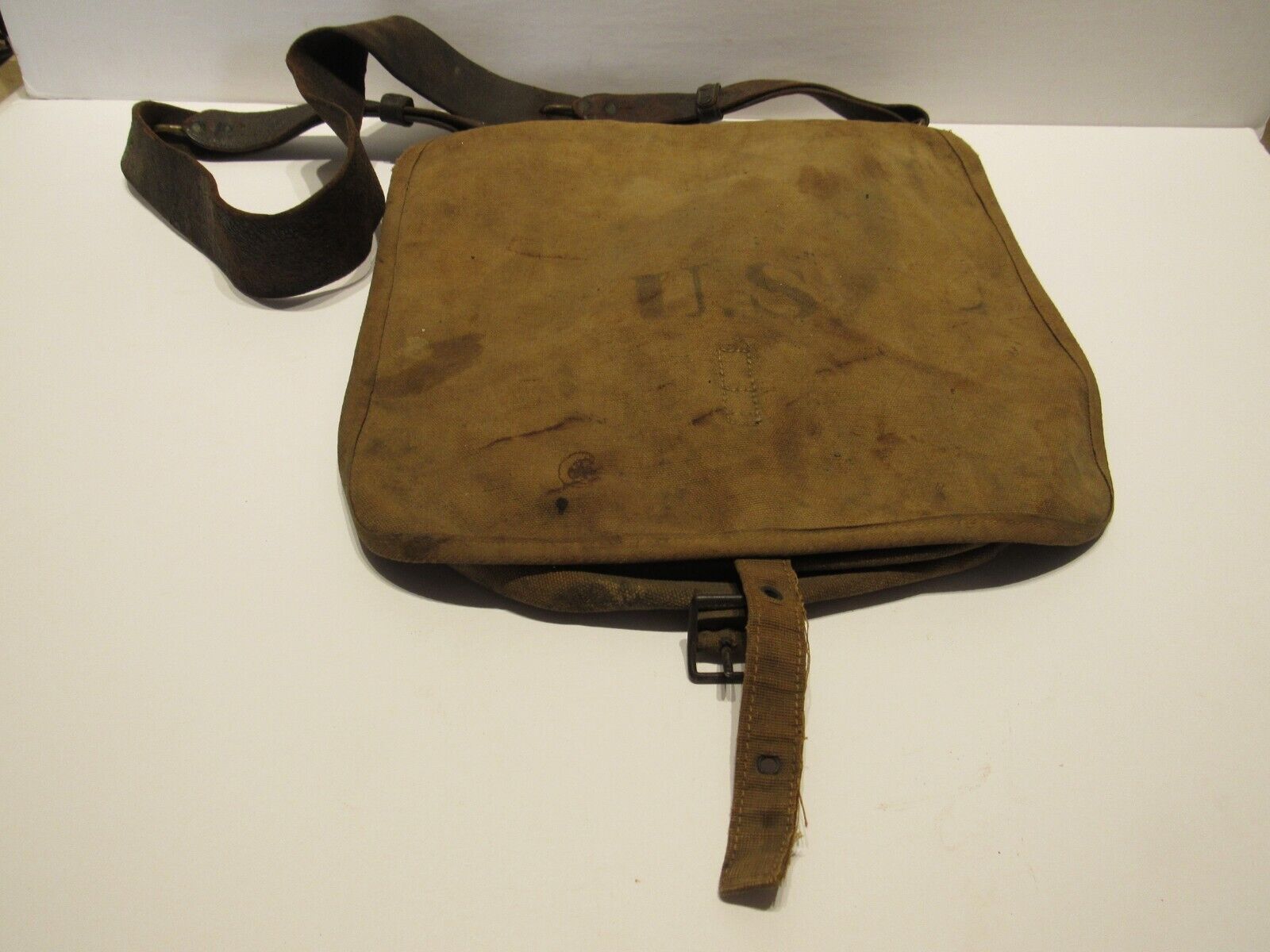 U.S INDIAN WARS/US Army /1878  CANVAS HAVERSACK W/STRAP.  I.D./NAMED