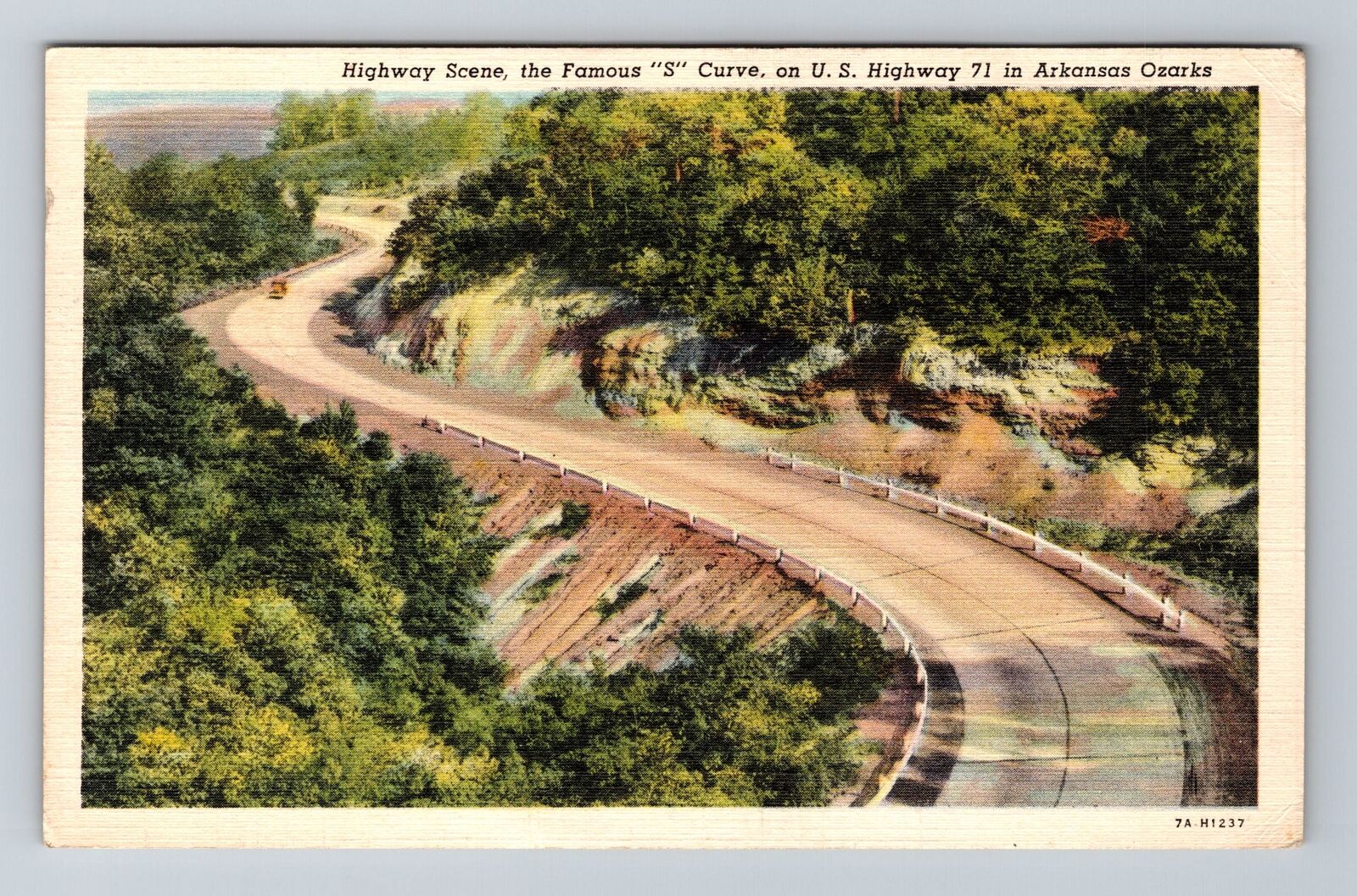 Highway 71 AR-Arkansas, 'S' Curve, Scenic, Driving, Vintage Postcard
