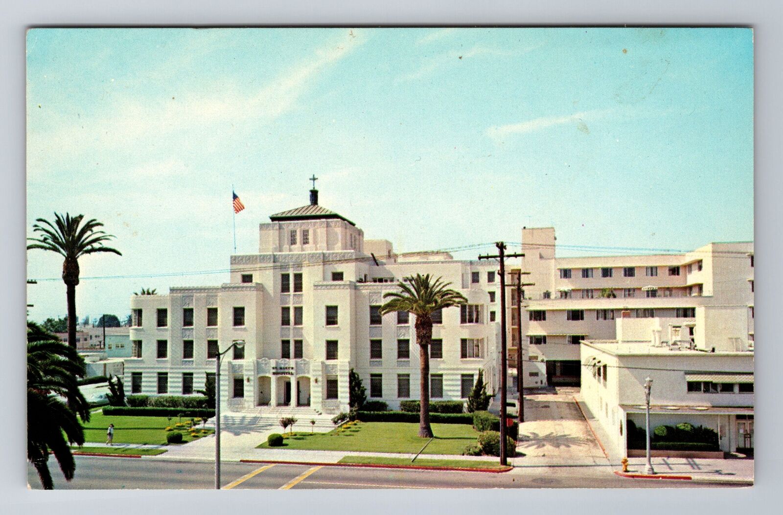 Long Beach CA-California, St Mary\'s Long Beach Hospital, Vintage Postcard