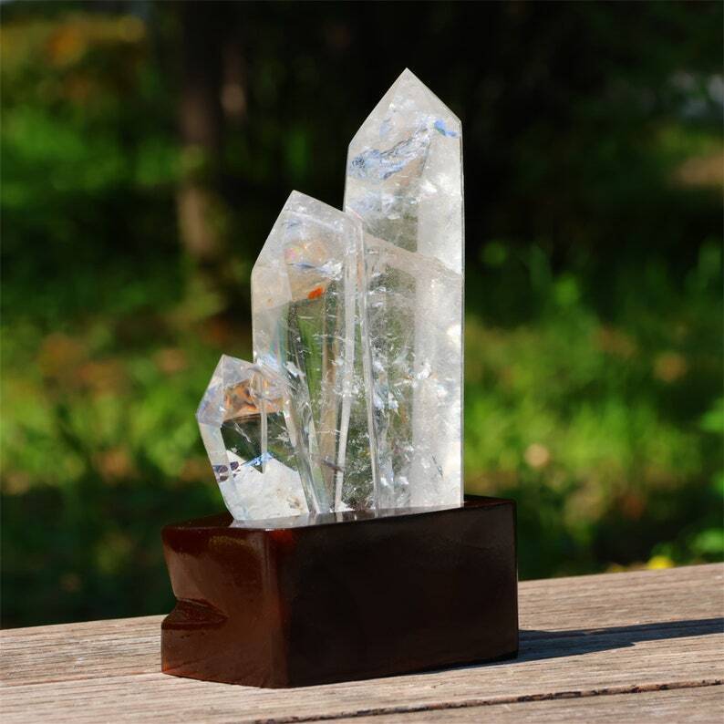 2.81LB Top Natural Clear Quartz Crystal Obelisk Reiki Heal Crystal Wand Point