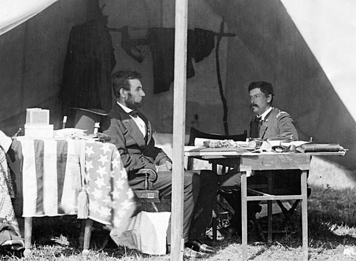Abraham Lincoln 1862 PHOTO,Battle of Antietam With Gen. McClellan, Civil War Pic