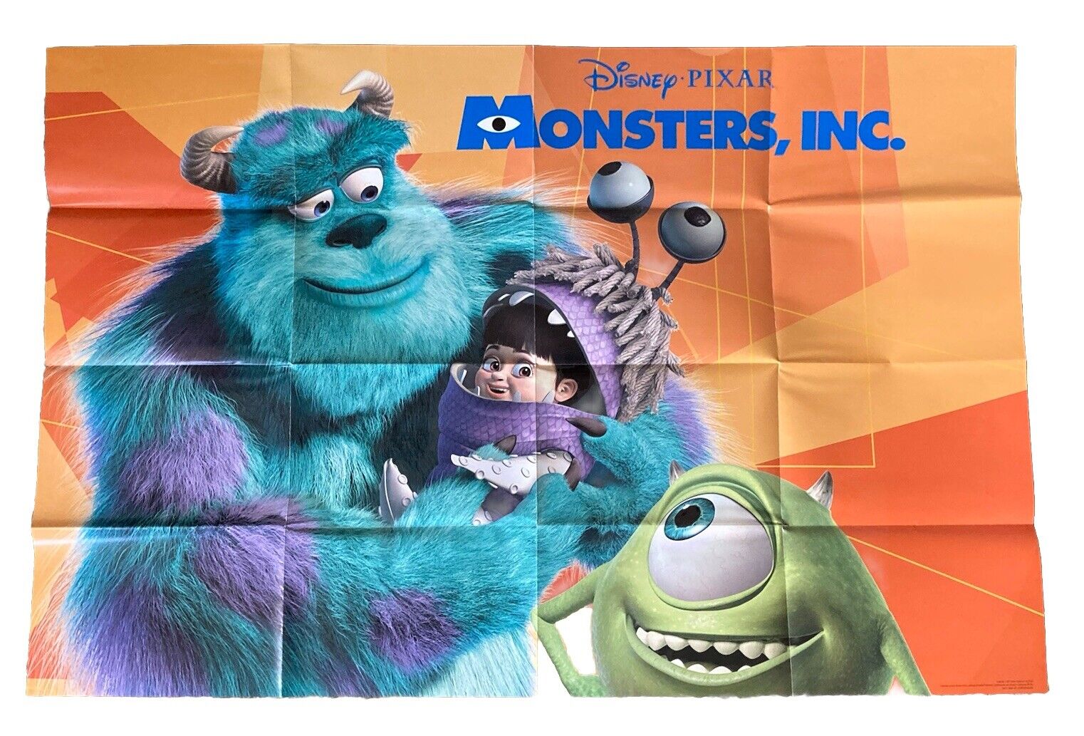 Disney Pixar 2-sided Monsters Inc & Brave Poster Double Merida Mike Sulley 24x36