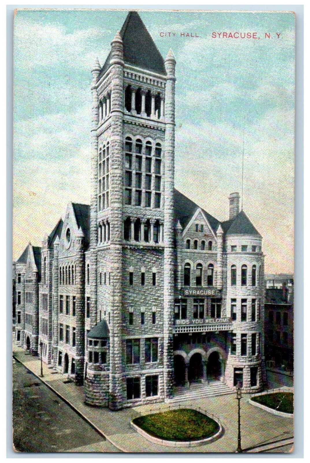 1908 City Hall Syracuse New York NY Posted Antique Robbins Bros Postcard
