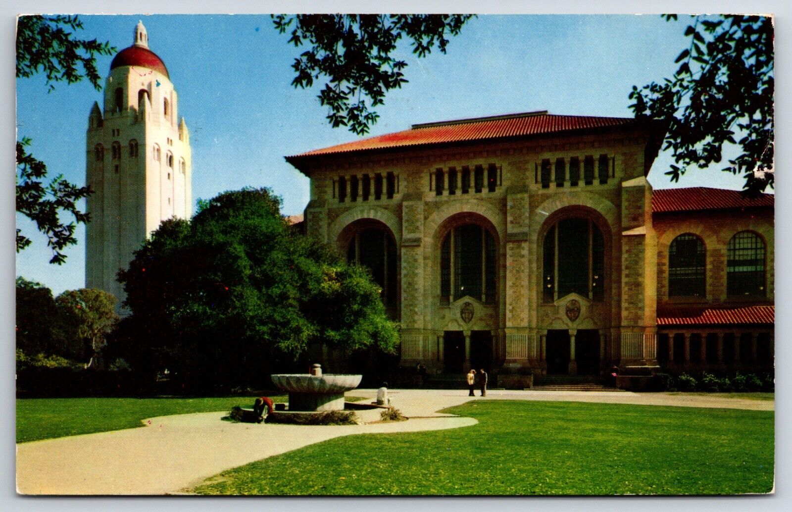 Stanford University 1958 Library & Hoover Tower Stanford California CA Postcard