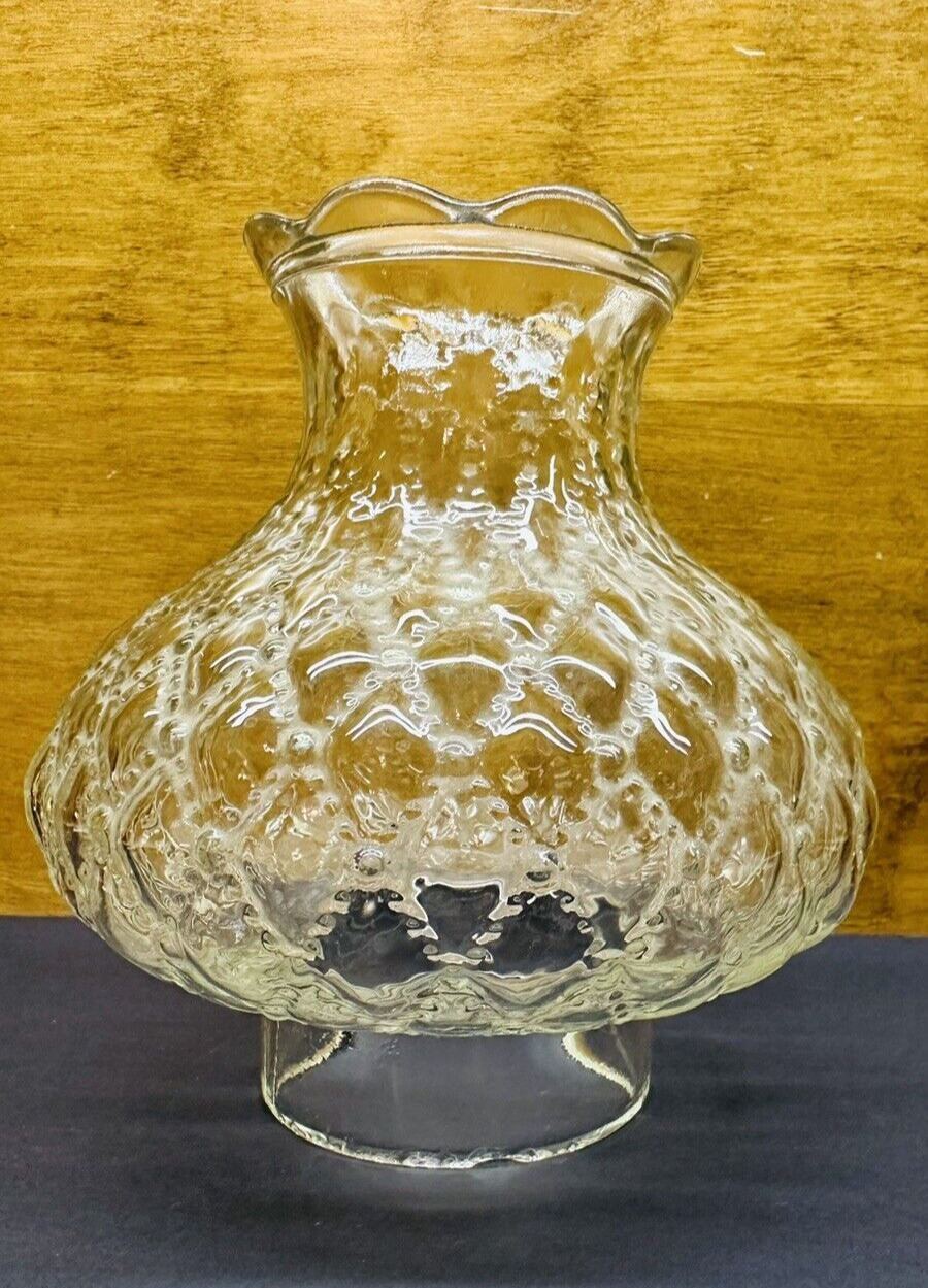 Vintage Clear Quilted Pattern Glass Chimney Shade 3\