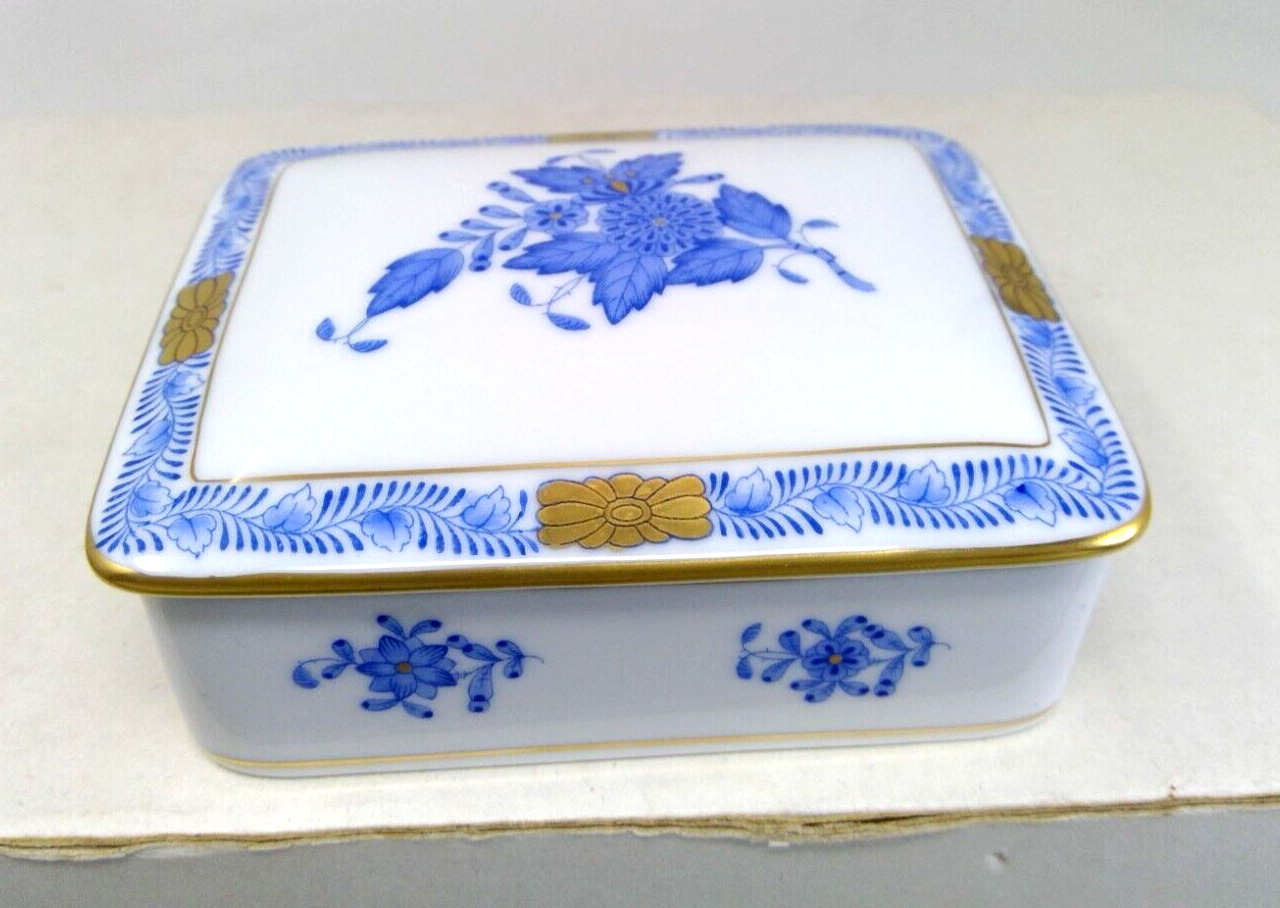 Herend Hand Painted Chinese Bouquet BLUE 3 7/8