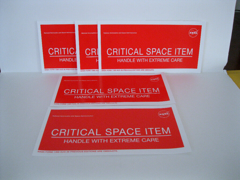 New Lot of 10 NASA Critical Space Item Adhesive Label Labels 8