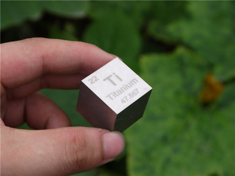 1 Pcs 99.5% 73.7 gram Pure Titanium Ti Carved Element Periodic Table 1 inch Cube