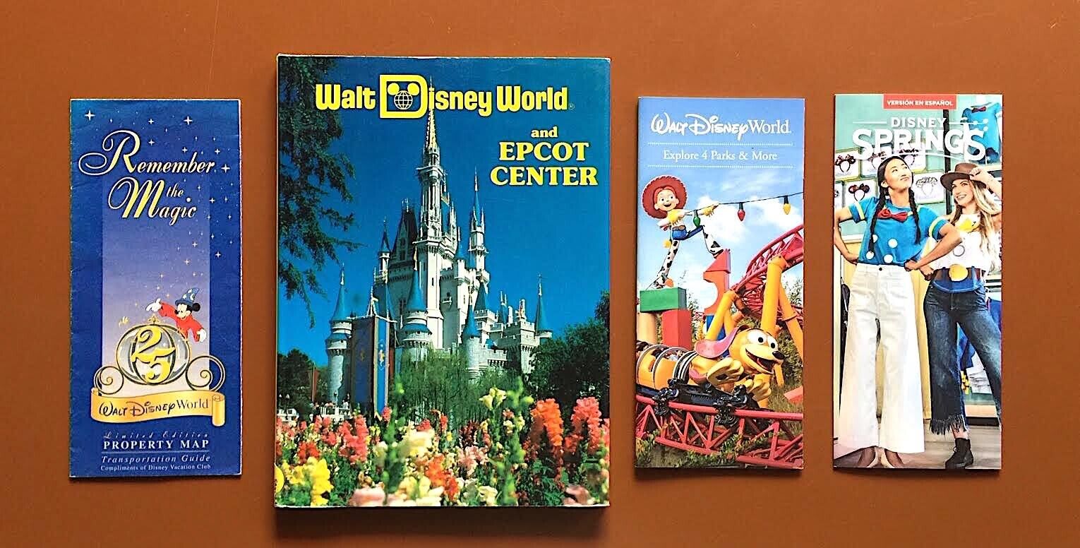 Vintage Disney World Pictorial Book 1985 / Disney 25th Anniversary Property Map,