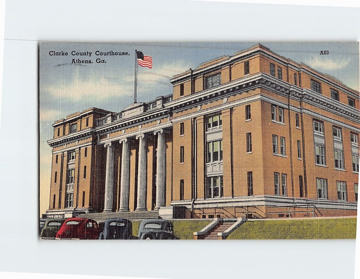 Postcard Clarke County Courthouse Athens Georgia USA