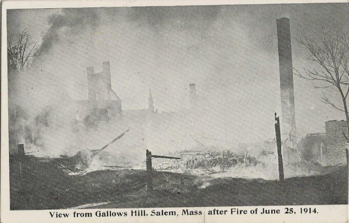 Old Postcard - View From Gallows Hill After The Fire - Salem MA
