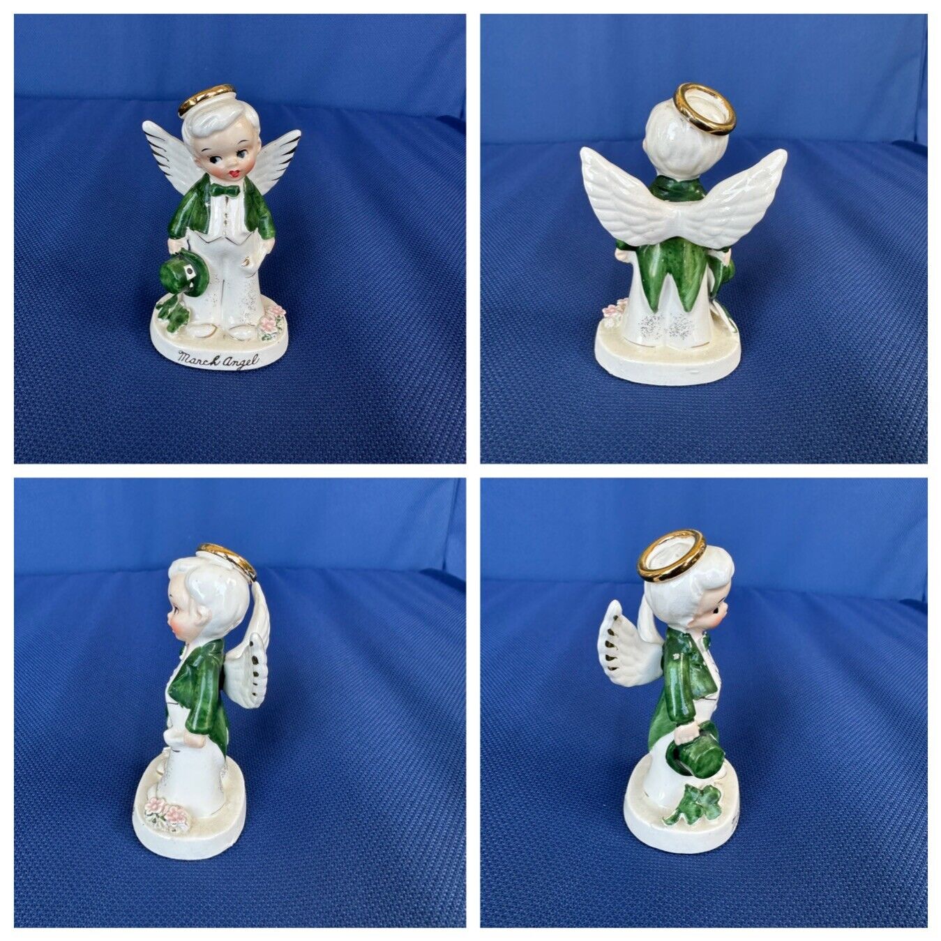 Napco March Boy Angel Figurine C1919 St. Patrick’s Day
