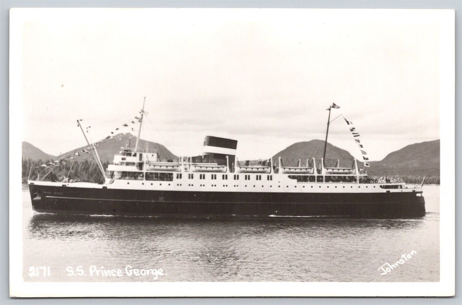 SS Prince George Alaska Steamer Ship Canada RPPC Postcard