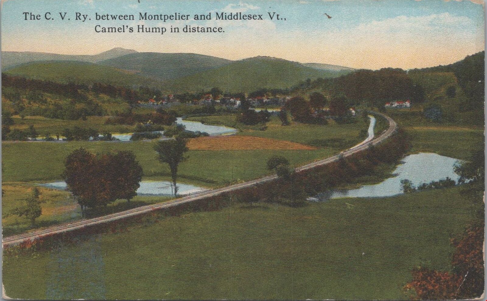 Postcard The CV Railroad Between Montpelier and Middlesex VT Vermont 