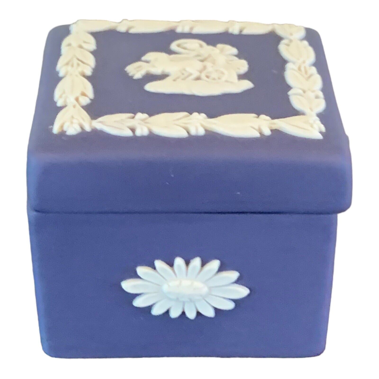 Dark Blue Wedgwood Jasperware Miniature Trinket Box