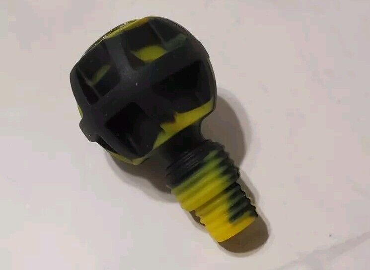 Silicone & Glass Slide Bowl fits 14mm Yellow/Black Honeycomb Screen
