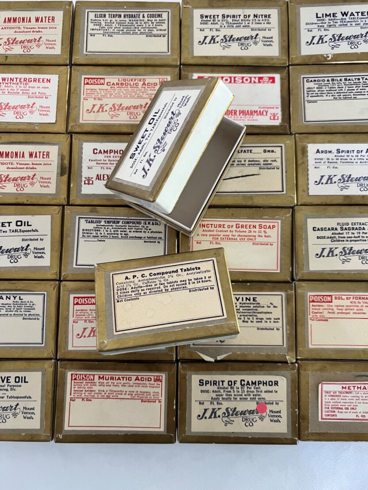  10 Vintage Apothecary Prescription Medicine Paper Boxes Halloween PartyMagic 