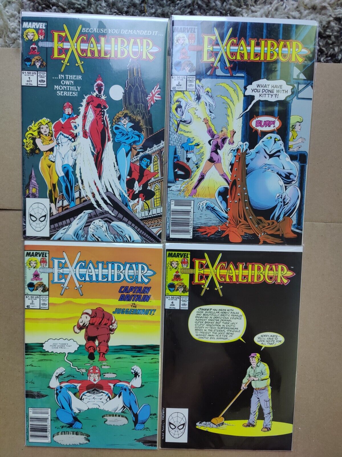 Excalibur #1 2 3 4 Marvel 1988 FN To VF/NM Lot Of 4 Alan Davis X-Men 