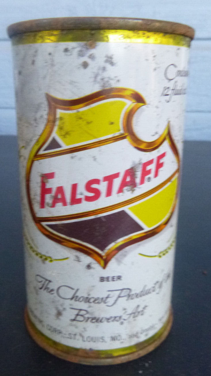 vintage Falstaff flat top beer can St. Louis 6 breweries El Paso