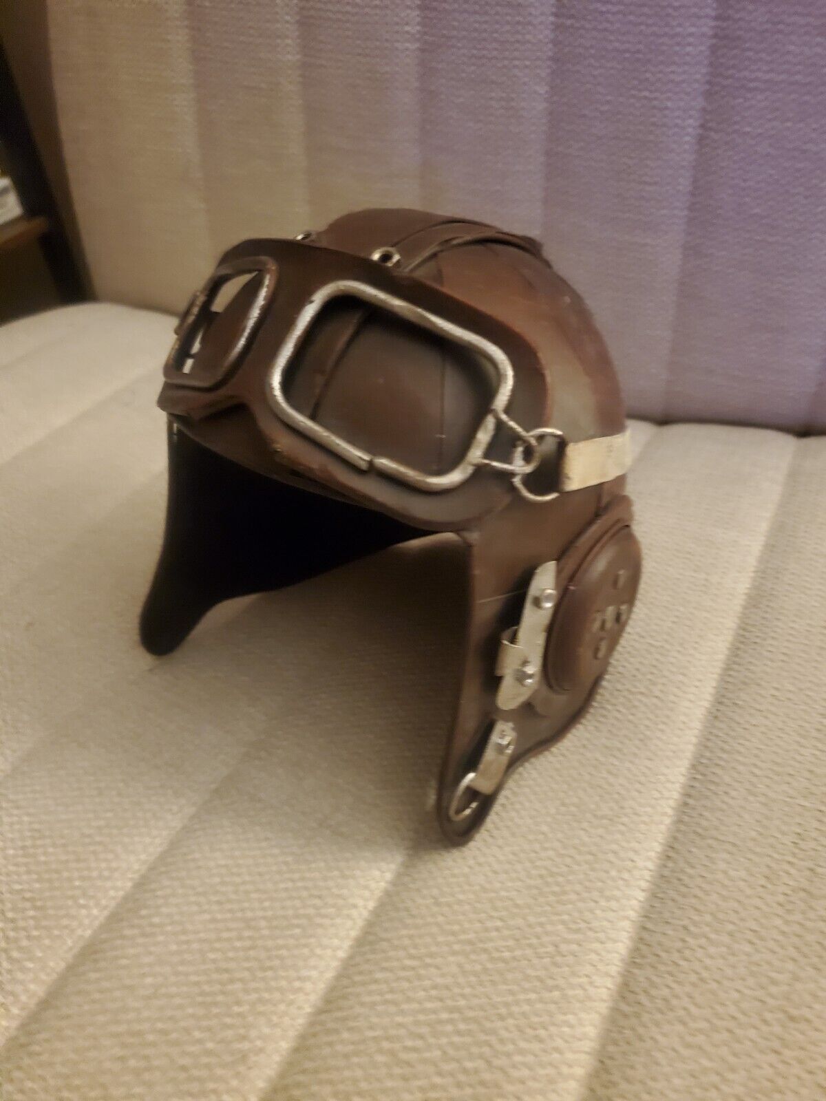 Vintage Decorative Metal Pilot Helmet Trinket 