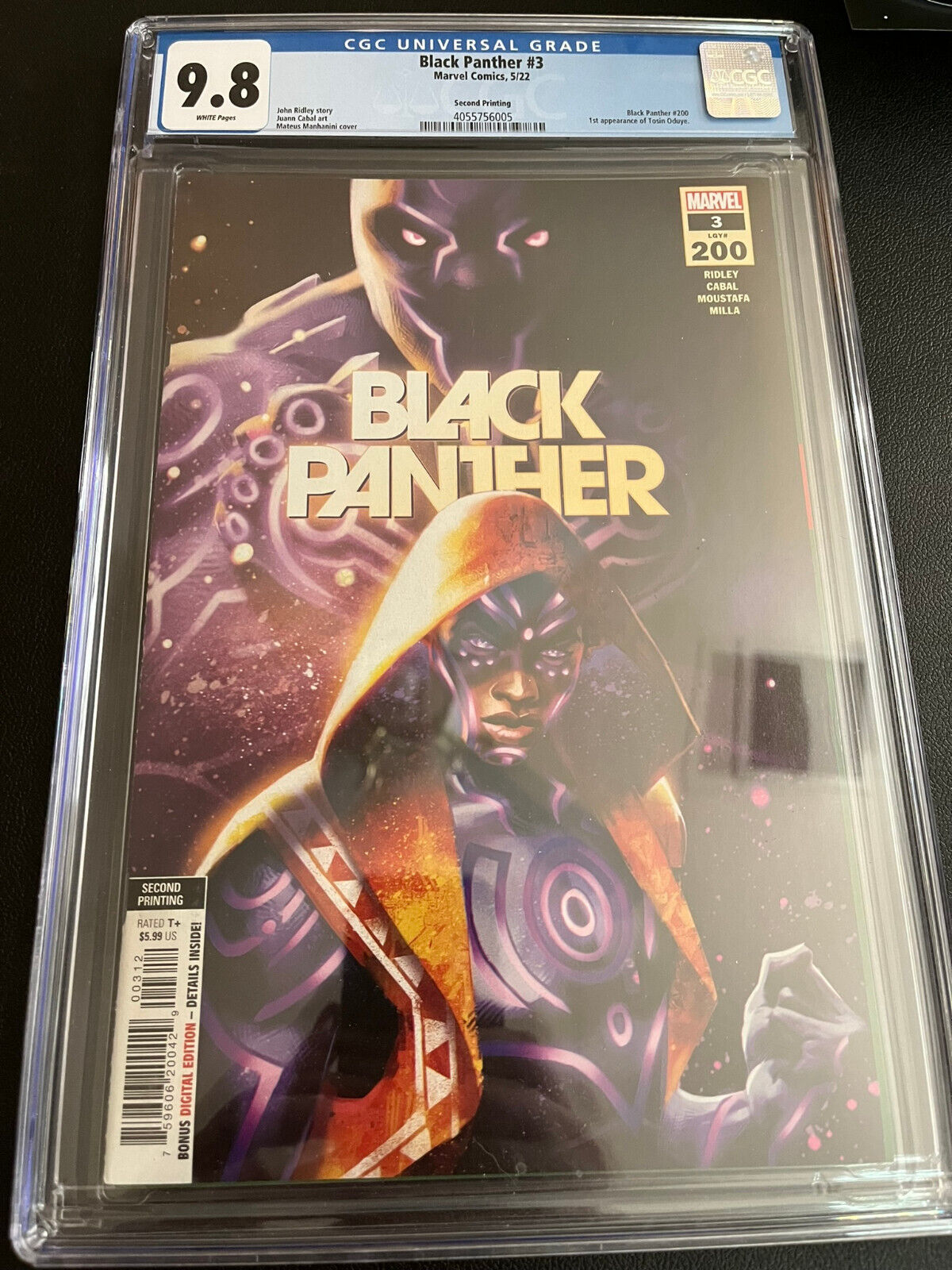Black Panther, Vol. 8 #3E Key 1st cover app. & 1st app. Tosin 9.8 CGC