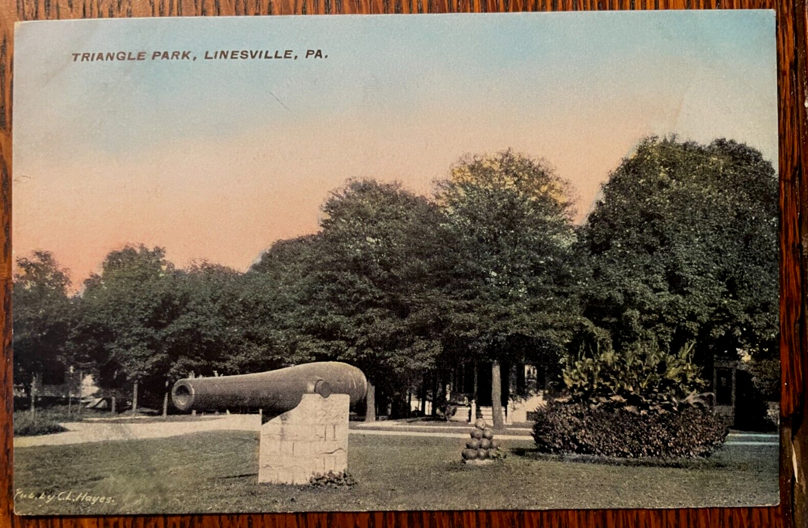 Vintage Postcard 1907-1915 Triangle Park, Linesville, Pennsylvania (PA)