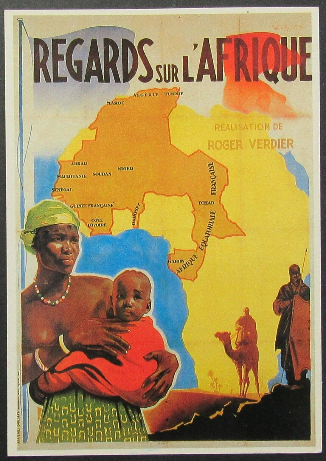 Regards sur L'Afrique Film by Verdier French Repro Ad Vintage Postcard Unposted