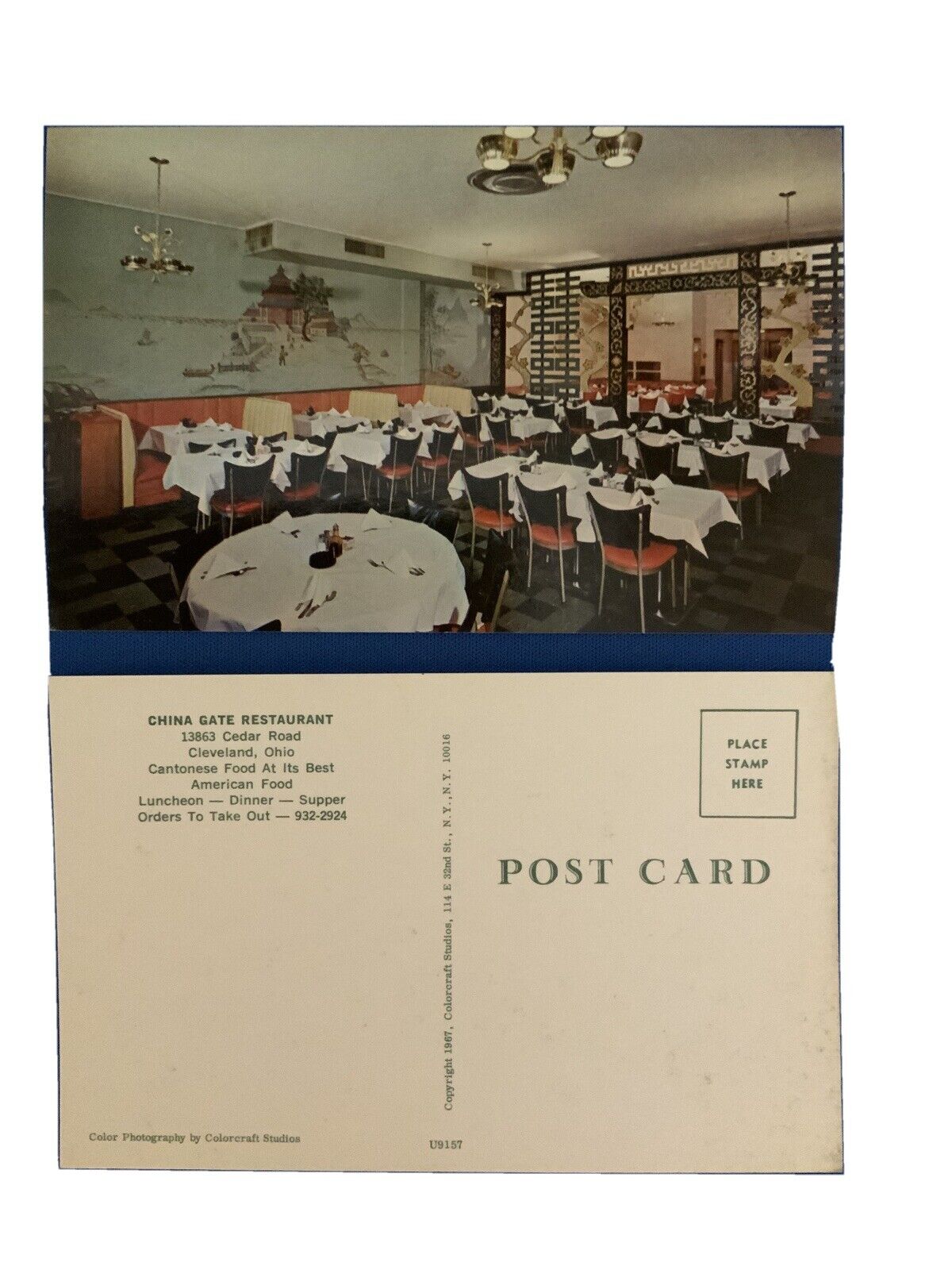 China Gate Restaurant Cleveland, Ohio Vintage Postcard