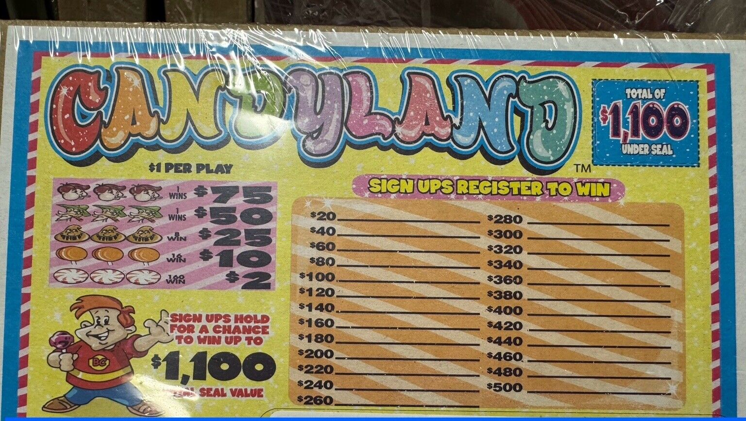 NEW pull tickets Candyland - Seal Card Tabs