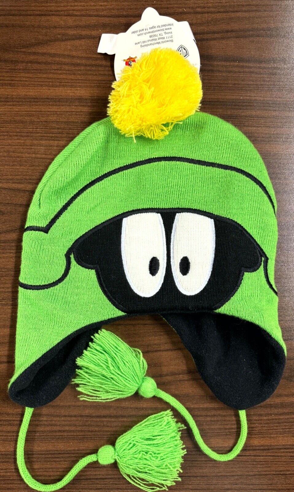 Marvin the Martian Beanie Knit Hat with Tassels Looney Tunes