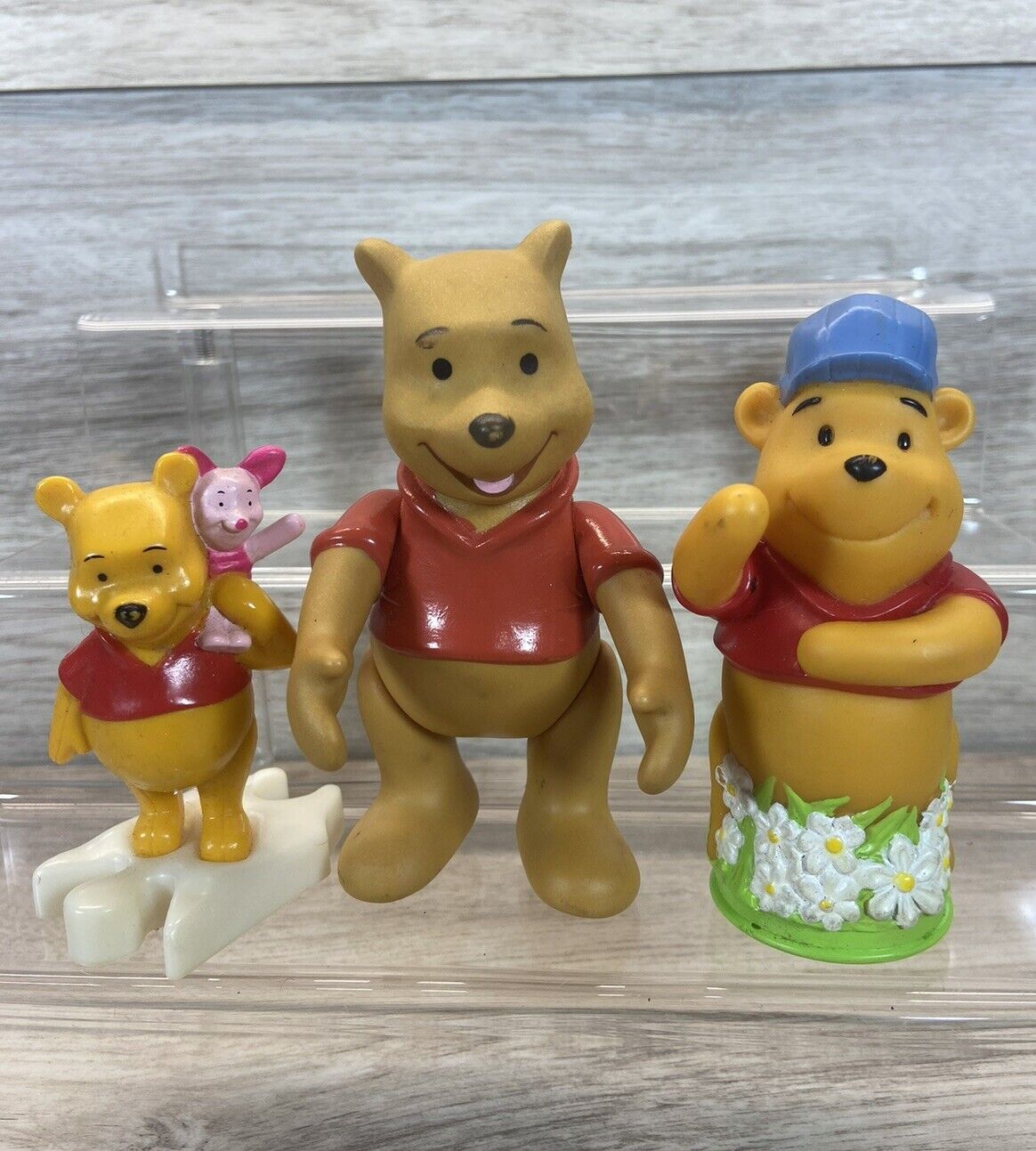 Vintage Disney Productions Winnie The Pooh PVC Plastic Toy Figures Lot (3) ⭐️
