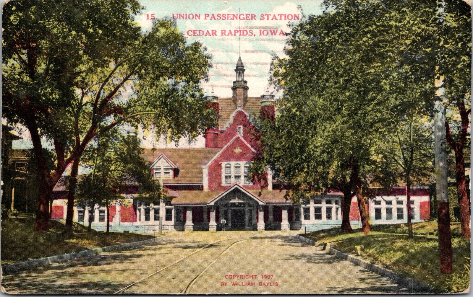 Postcard Union Passenger Railroad Station in Cedar Rapids, Iowa~132370