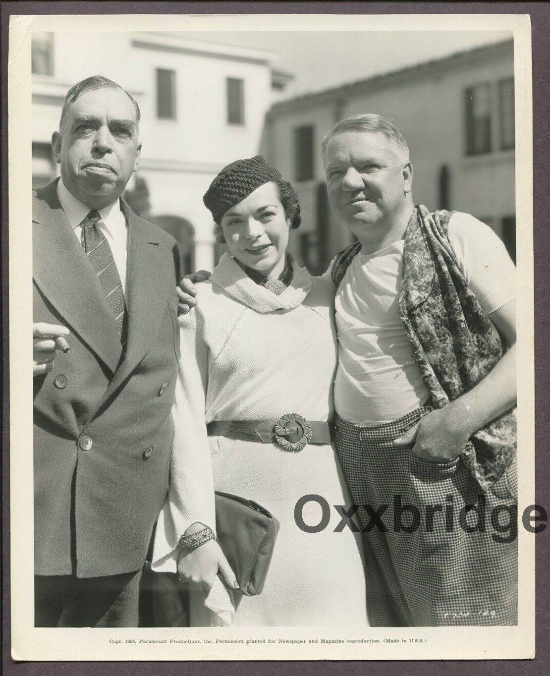 W.C FIELDS & IRVIN S COBB Daughter Elizabeth 1934 Original Candid Photo Humorist