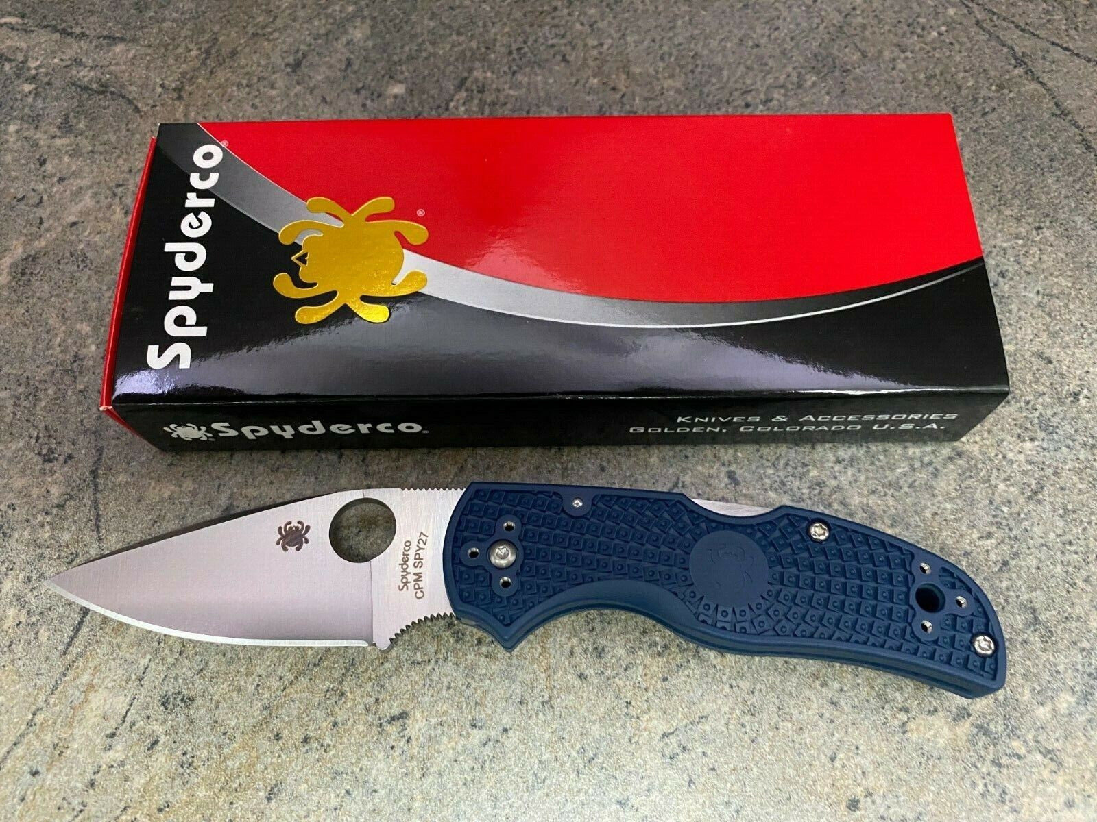 Spyderco Native 5 Knife Lightweight CPM SPY27 Blue Handle C41PCBL5