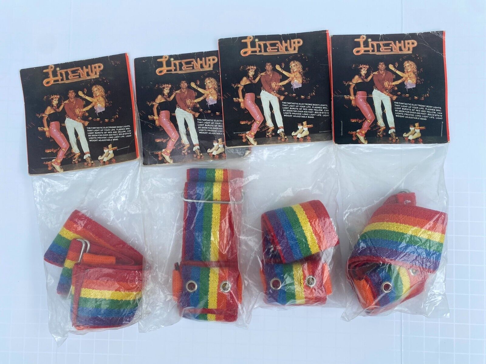 Vintage 1970s Roller Disco Light Rainbow Pride Flashing LED Lite-N-Up Retro Body
