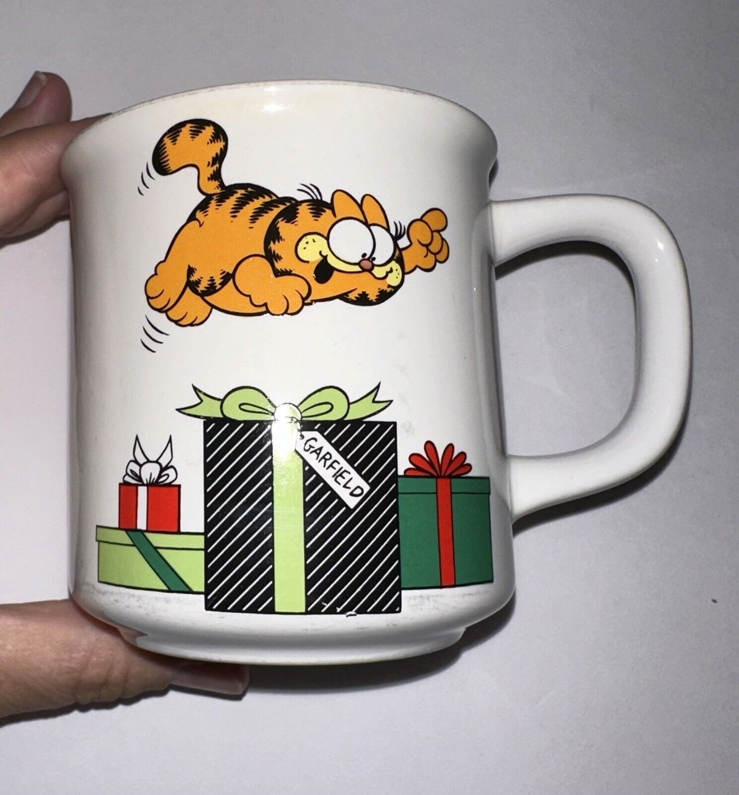 Vintage Garfield 1978 Christmas Coffee Mug Cup Enesco E-6639