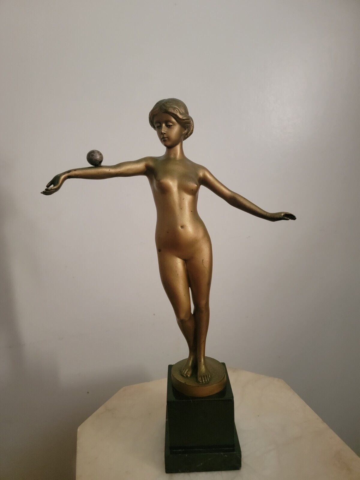 Antique Bronze Figure Signed Schmidt-Felling Julius 1895-1930