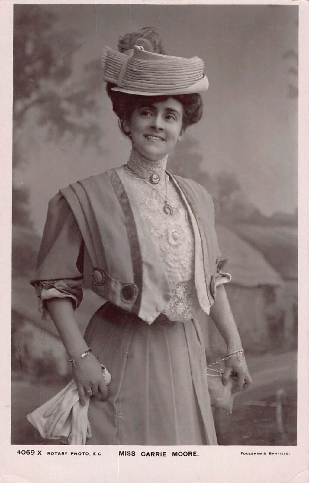 CARRIE MOORE EDWARDIAN THEATRE ACTRESS~1907 ROTARY PHOTO POSTCARD