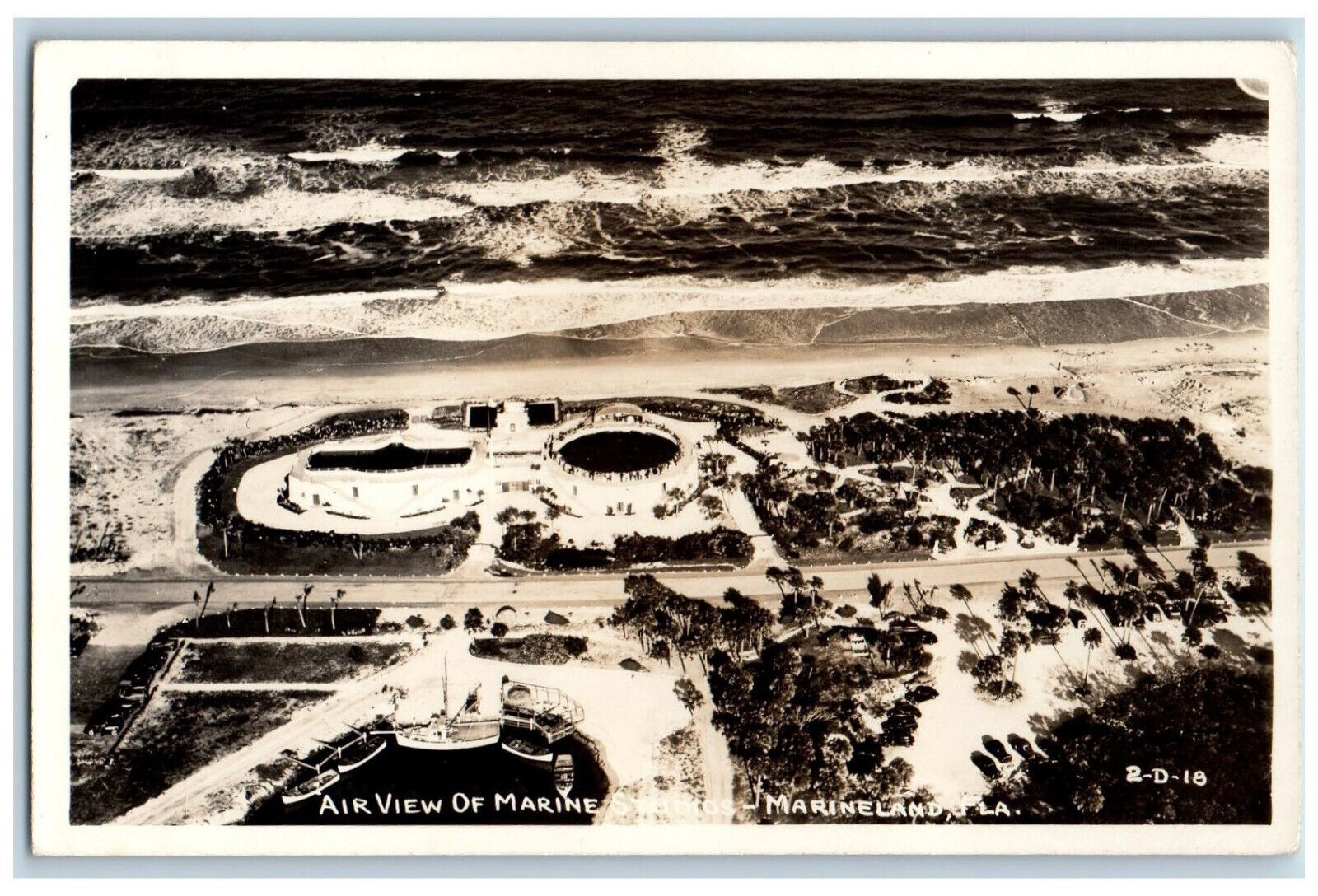 Marineland Florida FL Postcard Air View of Marine Studios c1940\'s RPPC Photo