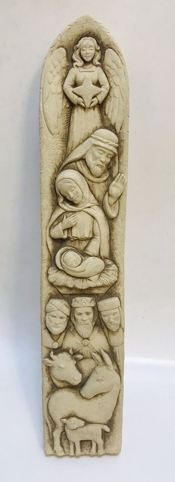 Carruth Studio Plaque Nativity Sculpture Handcrafted In Stone Wall Art 2014