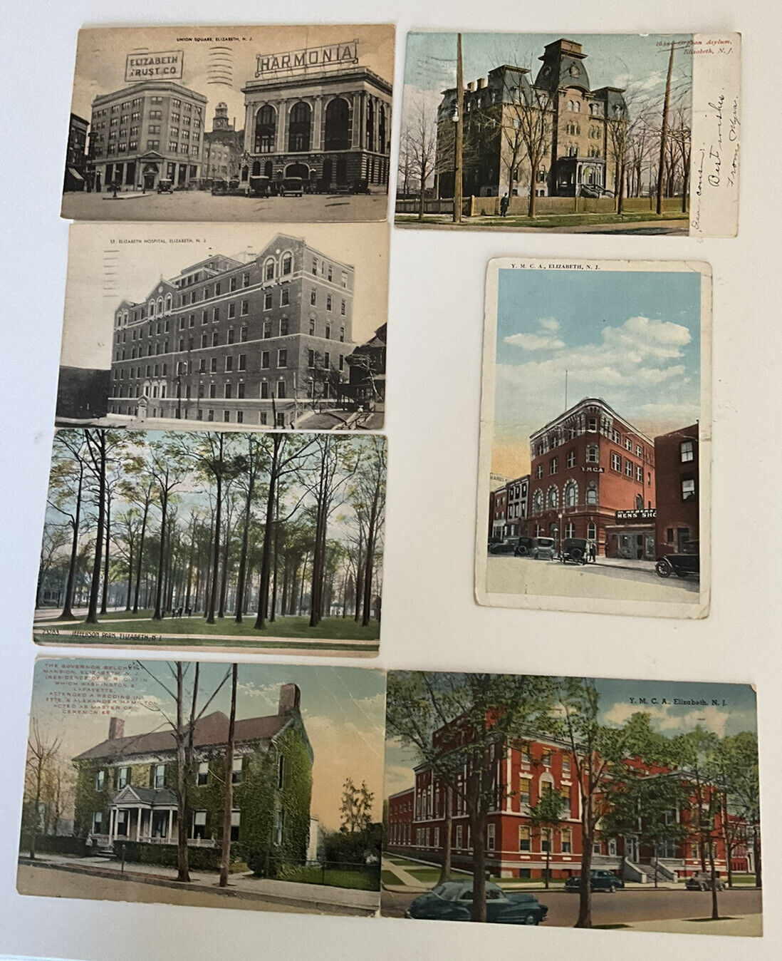 Elizabeth, N J, Citywide Views, 7 , Postcards, 1908