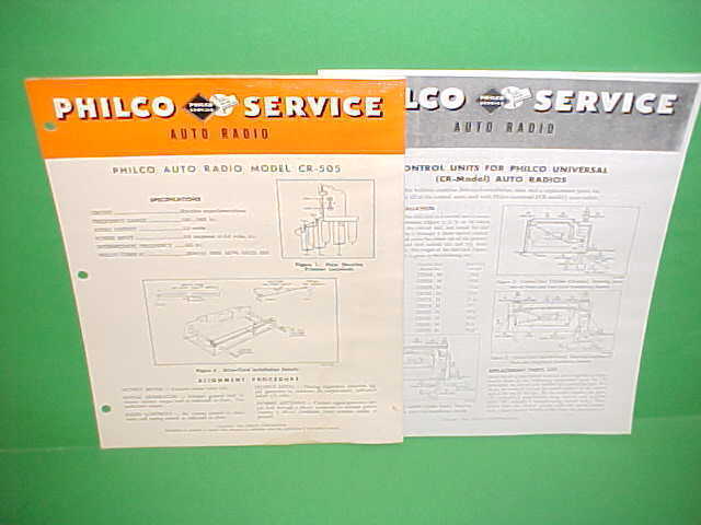 1948-1950 FORD CHEVROLET BUICK CHRYSLER PHILCO RADIO SERVICE MANUAL MODEL CR-505